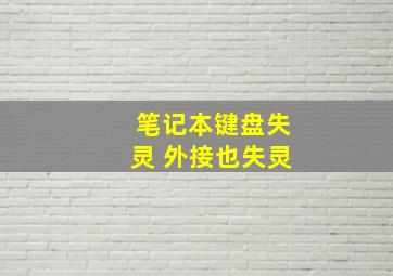 笔记本键盘失灵 外接也失灵